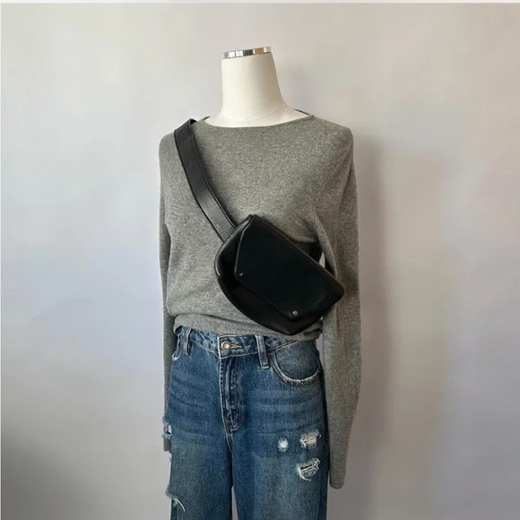 Free People Black Leather Belt Sling Bag. - Picture 2 of 11